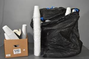 lot 148 image: 2) Bags of styrofoam coffee cupslarger size