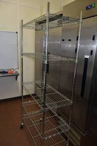 lot 13 image: NSF SS Roller rackFive shelf 36 x 16 D x 6 H