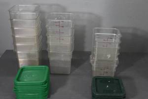 lot 112 image: 10) NSF 4 qt storage container wlids 6) 2 qt