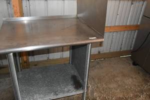 lot 76 image: SS NSF Work table 36w x 30 d x 36 T with 18 splash