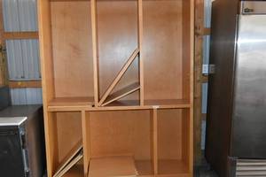 lot 77 image: Six section storage cabinet 66 w x 25 d x 85t