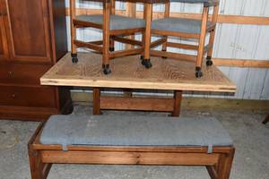 lot 50 image: Table, bench, 2 chairs