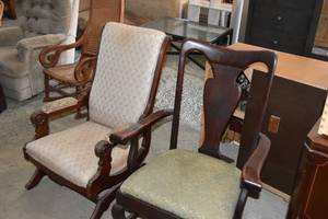 lot 55 image: 2 upholstered rockers