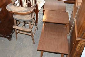 lot 57 image: End tables,high chair