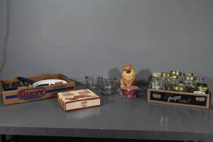 lot 166 image: Glass jars,cast cookware