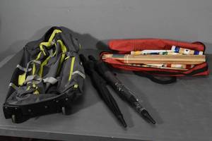lot 186 image: 2) Umbrellas, bag, Croquet&nbspgame