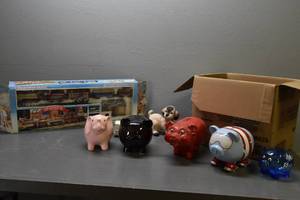 lot 237 image: Piggy Banks & Christmas train