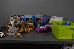 lot 267 image: 2) M & M figures, stuffed animals