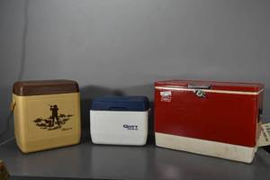 lot 280 image: 3) coolers-1 Coleman & Ice packs