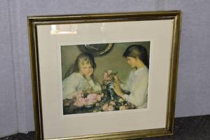 lot 429 image: Women & Flowers print 26 X 25