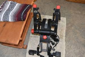 lot 438 image: Maple table, Bike rack & Rugs