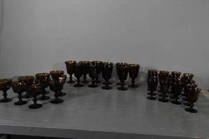 lot 380 image: Goblets 36 total 3 sizes glasses