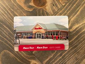 lot 10 image: Kwik Trip Gift Card (Value $100)