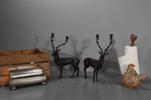 lot 42 image: 2 deer candle holders�