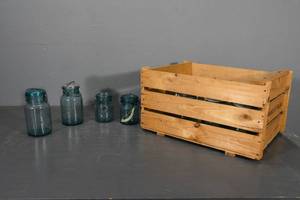 lot 104 image: 12) Blue canning jars