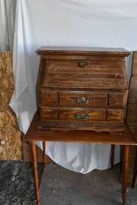 lot 154 image: Drop Front Desk & table