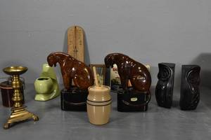 lot 196 image: Haeger book ends,