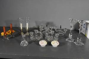 lot 245 image: Many clear candle holders