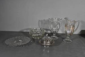 lot 247 image: 6 clear glass pieces