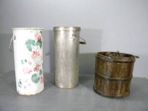 lot 32 image: 2 tall Shotgun, Cream Cans