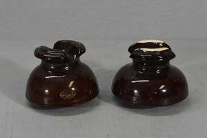 lot 39 image: 2 smaller Telephone Pole insulaters