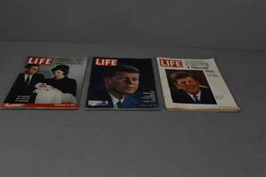 lot 58 image: 3) LIFE magazines of JFK