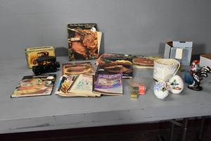 lot 7 image: Cookbooks and knick knacks