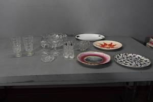 lot 8 image: Cut glass bowl and more