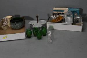 lot 26 image: Green glassware,nutcracker