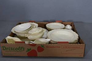 lot 59 image: Homer  Laughin Gold Trim Dishes
