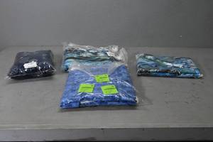 lot 25 image: Blue yardage wrapped in plastic