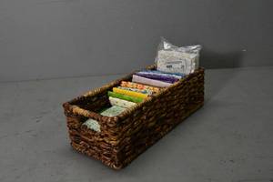 lot 28 image: Basket of fat quarters
