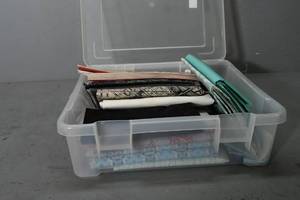 lot 58 image: Paper piece patterns & fabric
