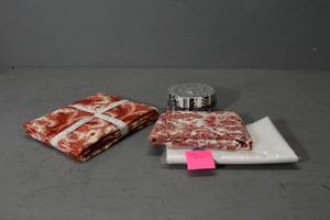 lot 108 image: Red Paisley, White yardage