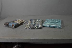 lot 111 image: Bird Picture Fabric, Teal Brick