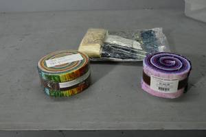 lot 118 image: Batik Quilt in progress,2) jelly roll