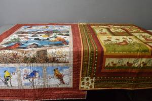 lot 144 image: 2) Bird Quilts 30 x 50 & 31 X 48