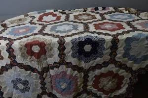 lot 151 image: Unfinished Hexagon Quilt