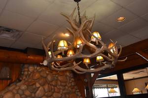 lot 60 image: Large Antler Chandelier w10 bulbs