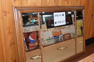 lot 10 image: 3 Section Bevel Edged wall mirror-58