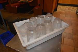 lot 221 image: Tub of 8 water pitchers