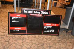 lot 267 image: Bonanza Crispy Chicken Take Out Sign