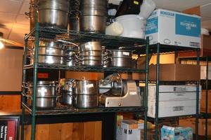 lot 268 image: Four shelf green roller rack 42 W, 24D