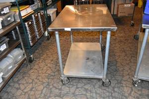 lot 271 image: SS Prep Cart on rollers 48 W, 30 D, 38 T