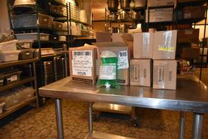 lot 304 image: 2) Cases pump soap, 4) dispensers