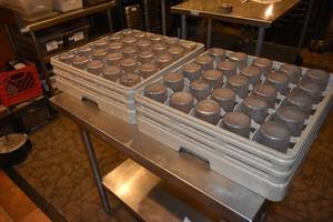 lot 324 image: 2) Racks plastic tumblers 50 ct