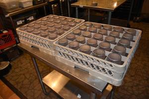 lot 326 image: 2) Racks plastic tumblers 50 ct
