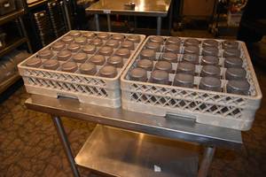lot 327 image: 2) Racks plastic tumblers 50 ct