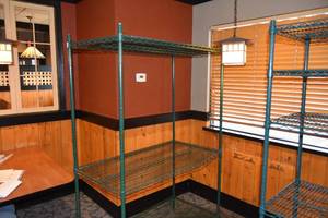 lot 367 image: Three shelf green rack 48 W, 24 D, 72 H