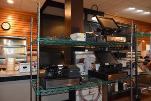 lot 375 image: Three shelf green rack 60 W, 24 D, 72 H